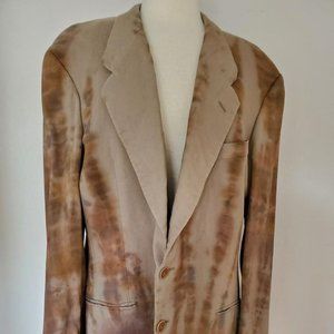 Armani silk 44L blazer suit jacket sport coat XL dyed gray brown tan beige black
